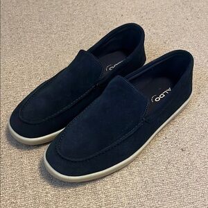Aldo Men's Navy Suede Slip-On Loafers